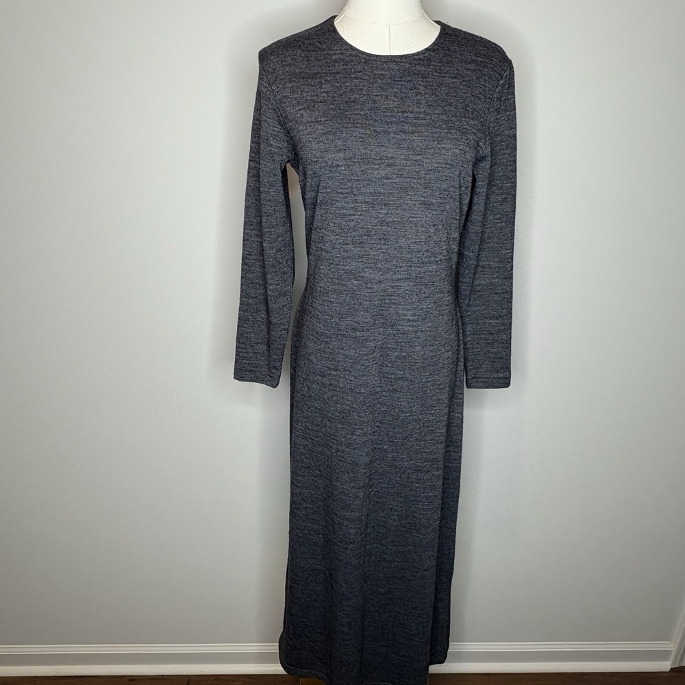 Witchery Wool Blend Long Sleeve Maxi Gray Sweater Dress Womens Size M AU12